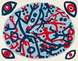A. R. Penck, Ohne Titel, Farbserigrafie auf leichtem Karton