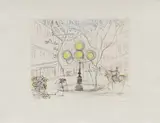 Place Fürstenberg by Salvador Dalí, 1971, Kaltnadelradierung, koloriert auf Japan, sold Mar 2025