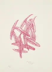 Ohne Titel by Mark Tobey, 1970/72, Farblithografie auf Bütten, sold Jan 2025
