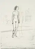 Stephan Balkenhol, Frau mit Skelett, 2007, Farblithografie auf BFK RIVES (Wasserzeichen)