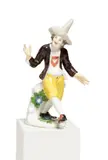Meissen, Tanzender Harlekin mit Spitzhut, Um 1740/50, Porzellan, farbig staffiert