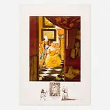 Vermeer - La Lettre (from the Changes in Great Masterpieces portfolio) by Salvador Dalí, 1974, lithograph in colors with remarque, sold Jan 2023