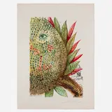 Ananas (from the Végetation inédit series) by Salvador Dalí, 1967, photolithograph in colors with etched remarques on Japon nacré, sold Jan 2023