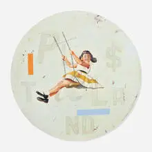 Bill Barminski, Untitled (This Place Sucks), c. 1998, enamel, acrylic, plaster and canvas on panel