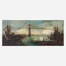 Julio de Diego, Bridge and Blue Horizon, c. 1940, oil on board