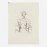 Nu aux fleurs by Alberto Giacometti, c. 1960, offset lithograph, sold Dec 2022