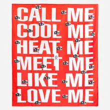 Barbara Kruger, WOW (Works on Whatever) Project Beach Towel, 2012, digital print on brushed cotton towel