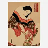Masami Teraoka, Woman and Iris, 1980, screenprint in colors on Arches 88