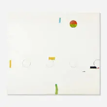 Solomon Ethe, White Abstract Composition, 1985, oil on canvas
