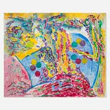 Joseph Meierhans, Abstract Composition with Red and Yellow, gouache, tempera and marker on board