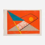 Josef Zenk, Flag on a Mountain, c. 1945, woodcut in colors on rice paper