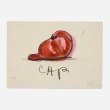 Claes Oldenburg, Cap, 1973, oil pastel and gouache on paper