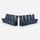 Eric Jourdan, Custom dining chairs, set of ten, c. 2002, leather, enameled tubular steel