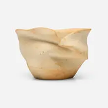 Vase by George E. Ohr, 1906, bisque earthenware, sold Jan 2025