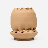Vase by George E. Ohr, 1898-1910, bisque earthenware, sold Jan 2025