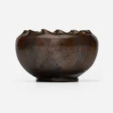 Vase by George E. Ohr, 1897-1900, glazed earthenware, sold Jan 2025