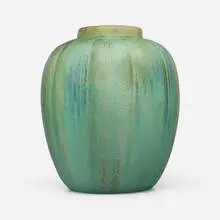 Fulper Pottery, Large vase, c. 1917-23, Cucumber Crystalline-glazed stoneware