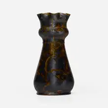 Vase by George E. Ohr, 1895-96, glazed earthenware, sold Jan 2025