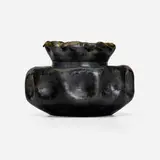 Vase by George E. Ohr, 1906, scroddled bisque earthenware, sold Jan 2025
