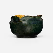 Vase by George E. Ohr, 1897-1900, glazed earthenware, sold Jan 2025