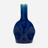 Vase by Christopher Dresser for Linthorpe Pottery, c. 1880, glazed earthenware, sold Jan 2025