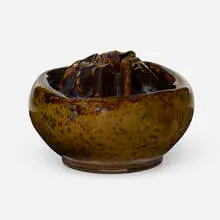 Vase by George E. Ohr, 1895-96, glazed earthenware, sold Jan 2025