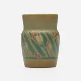Vase with autumn olive by Elizabeth Overbeck for Overbeck Pottery, c. 1920, glazed earthenware, sold Jan 2025