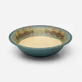 Large bowl with Viking ships by Lili Shapiro for Saturday Evening Girls, 1911, glazed earthenware decorated in cuerda seca, sold Jan 2025