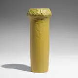 Early and Tall vase with roses by Artus Van Briggle for Van Briggle Pottery, 1904, glazed earthenware, sold Jan 2025