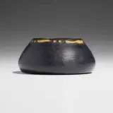 Fine bowl with wave pattern by Frederick Hurten Rhead for Arequipa Pottery, 1912, glazed earthenware with squeeze-bag decoration, sold Jan 2025