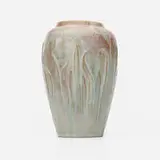 Arequipa Pottery, Vase with leaves, 1911-18, glazed earthenware