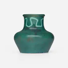 Zark Pottery, Vase with geometric design, 1907-10, glazed earthenware