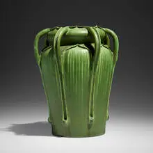 George P. Kendrick for Grueby Faience Company, Rare vase, model 34, 1898-1902, glazed earthenware
