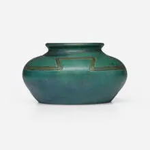 Zark Pottery, Vase with geometric design, 1907-10, glazed earthenware