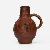 Ernest Chaplet for Haviland & Co., Pitcher with grape clusters, c. 1885, glazed stoneware