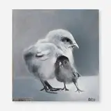 Jacques Flèchemuller, Chicks, 1999, oil on Masonite