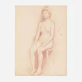 Roger de La Fresnaye, Seated Woman, chalk on paper