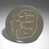 Jean Cocteau, Le Bastion Menton plate, glazed earthenware