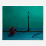 Karel Wollens, Mysterious Apple, oil on canvas