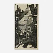 Howard Cook, Boat Builders, 1926, woodcut