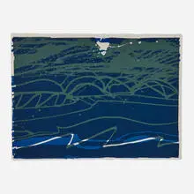 Richard Hunt, Blue Green Scene, 1974, screenprint in colors