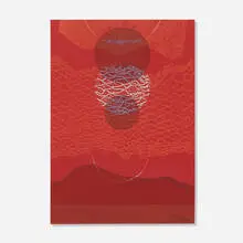 Gabor Peterdi, Red Eclipse II, 1969, etching in colors