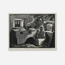 Barbara Latham, Our Mexican Kitchen, wood engraving