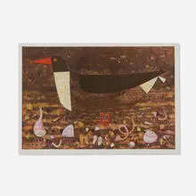 Doris Lee, Bird with Seashells, screenprint in colors