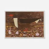 Doris Lee, Bird with Seashells, screenprint in colors