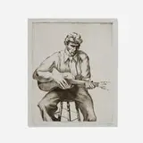 Jackson Lee Nesbitt, Ozark Minstrel, 1937, drypoint on Strathmore