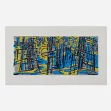 Werner Drewes, Blue Forest (no. 202), 1958, woodcut in colors