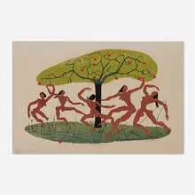 Mildred Rackley, Revelry #2, 1945, screenprint in colors