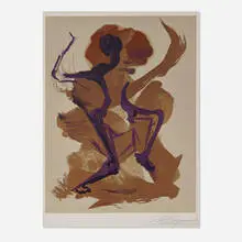 David Siqueiros, Danseuse braun, 1977, screenprint in colors