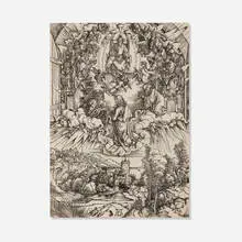 Albrecht Durer, Saint John before God and the Elders (from Apocalipsis cum figuris), woodcut on laid paper